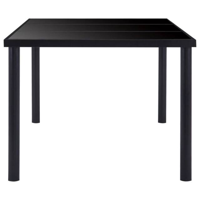 Berkfield Home Modern Dining Table Black 160x80x75 cm Tempered Glass - Size: 160 x 80 x 75 cm - image 1