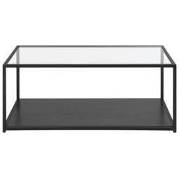 Wyld and Coco Modernist Coffee Table Tempered Glass Top Black Metal Frame 100 x 54 - thumbnail 4