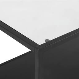 Wyld and Coco Modernist Coffee Table Tempered Glass Top Black Metal Frame 100 x 54 - thumbnail 5