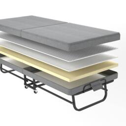 Rolipo Portable Folding Guest Bed with Memory Foam Mattress 79x190cm in Grey - Size: Double - thumbnail 8