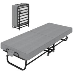 Rolipo Portable Folding Guest Bed with Memory Foam Mattress 79x190cm in Grey - Size: Double - thumbnail 5