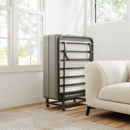 Rolipo Portable Folding Guest Bed with Memory Foam Mattress 79x190cm in Grey - Size: Double - thumbnail 3