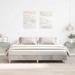 Berkfield Home Bed Frame No Mattress Concrete Grey 200x200 cm Engineered Wood - thumbnail 1