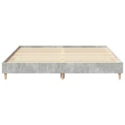 Berkfield Home Bed Frame No Mattress Concrete Grey 200x200 cm Engineered Wood - thumbnail 5