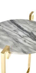 Orsina Versatile White Marble Side Table With Warm Gold Base, Durable Side Table By Couch, Elegant Lounge Table - thumbnail 3