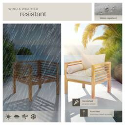 tectake Garden Chair Boka in Brown - Size: 1 Seater - thumbnail 8