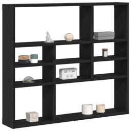 Berkfield Home Wall Shelf Black Oak 90x16x78 cm Engineered Wood - Size: 90 x 16 x 78 cm - thumbnail 4