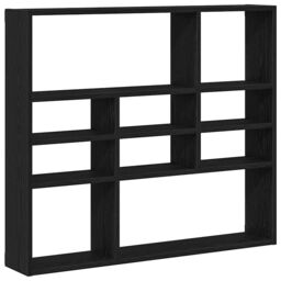 Berkfield Home Wall Shelf Black Oak 90x16x78 cm Engineered Wood - Size: 90 x 16 x 78 cm - thumbnail 2