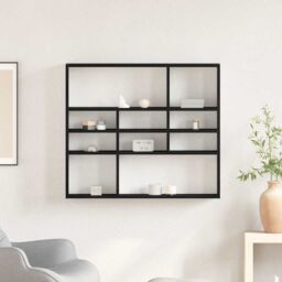 Berkfield Home Wall Shelf Black Oak 90x16x78 cm Engineered Wood - Size: 90 x 16 x 78 cm - thumbnail 3