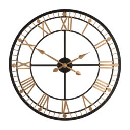 Orsina Durable Black & Gold Metal Wall Clock, Stylish Large Wall For Livingroom, Functional Bedroom Large Clock