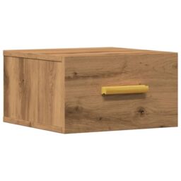 Berkfield Home Wall-mounted Bedside Cabinet Artisan Oak 35x35x20 cm in Brown - Size: 35 x 35 x 20 cm - thumbnail 2