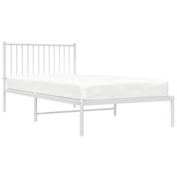 Berkfield Home Metal Bed Frame with Headboard White 100x200 cm - thumbnail 3