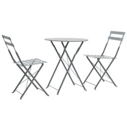 Berkfield Home 3 Piece Bistro Set Steel Grey