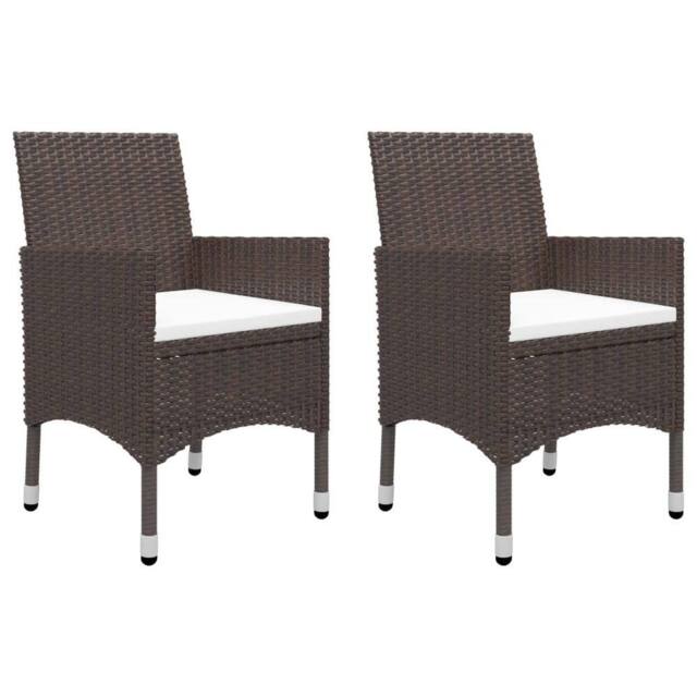 Berkfield Home 3 Piece Garden Dining Set with Cushions Brown - image 1