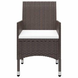 Berkfield Home 3 Piece Garden Dining Set with Cushions Brown - thumbnail 4