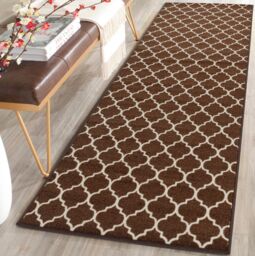 Smart Living Trellis Heavy Duty Machine Washable Hallway Kitchen Non Slip Door Mat in Dark Brown - Size: 40 cm x 60 cm - thumbnail 1