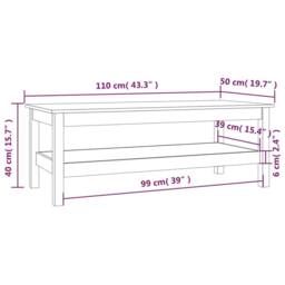 Berkfield Home Coffee Table Honey Brown 110x50x40 cm Solid Wood Pine - Size: 110 x 50 x 40 cm - thumbnail 8