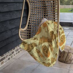 Benjamin Tate Design Egyptians & Sphinx Blanket in Natural - Size: 120 cm x 150 cm - thumbnail 4