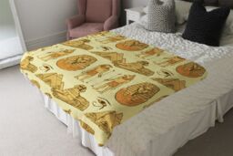 Benjamin Tate Design Egyptians & Sphinx Blanket in Natural - Size: 120 cm x 150 cm - thumbnail 3