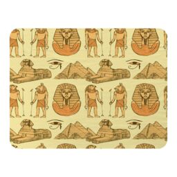 Benjamin Tate Design Egyptians & Sphinx Blanket in Natural - Size: 120 cm x 150 cm - thumbnail 1