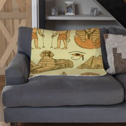 Benjamin Tate Design Egyptians & Sphinx Blanket in Natural - Size: 120 cm x 150 cm - thumbnail 2