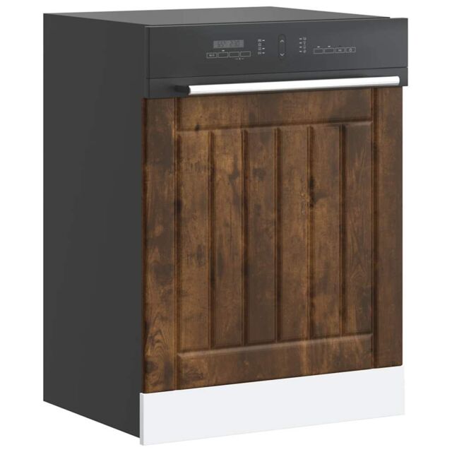 Berkfield Home Dishwasher Panel Lucca Smoked Oak Engineered Wood in Brown - image 1