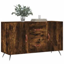Berkfield Home Sideboard Smoked Oak 100x36x60 cm Engineered Wood in Brown - Size: 100 x 36 x 60 cm - thumbnail 3