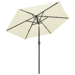 Berkfield Home 3-Tier Parasol with Aluminium Pole Sand 2.5 m in Beige - thumbnail 3