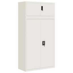 Berkfield Home File Cabinet White 90x40x180 cm Steel - Size: 90 x 40 x 180 cm - thumbnail 2