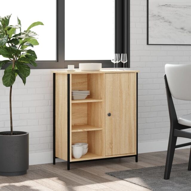 Berkfield Home Sideboard Sonoma Oak 70x30x80 cm Engineered Wood in Brown - Size: 70 x 30 x 80 cm - image 1