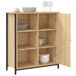 Berkfield Home Sideboard Sonoma Oak 70x30x80 cm Engineered Wood in Brown - Size: 70 x 30 x 80 cm - thumbnail 4