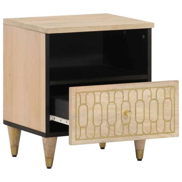 Berkfield Home Beautiful Bedside Cabinets 2 pcs 40x33x46 cm Solid Wood Mango in Light Brown - Size: 40 x 33 x 46 cm