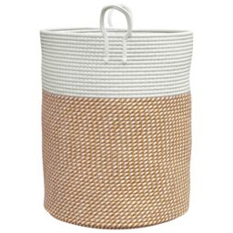 Berkfield Home Storage Basket Brown & White √ò38x46 cm Cotton - Size: 38x46 cm - thumbnail 5