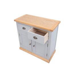 Cabinet Bits Bomporto Light Grey 2 Drawer 2 Door Sideboard Brass Cup Handle - thumbnail 5