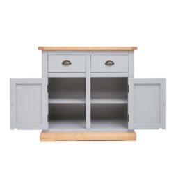 Cabinet Bits Bomporto Light Grey 2 Drawer 2 Door Sideboard Brass Cup Handle - thumbnail 4