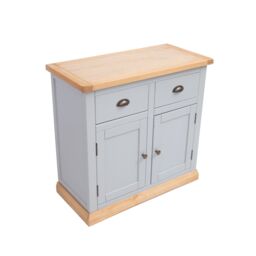 Cabinet Bits Bomporto Light Grey 2 Drawer 2 Door Sideboard Brass Cup Handle - thumbnail 3
