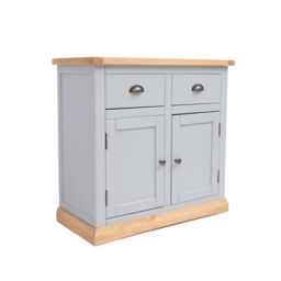 Cabinet Bits Bomporto Light Grey 2 Drawer 2 Door Sideboard Brass Cup Handle - thumbnail 2