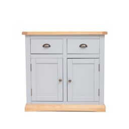 Cabinet Bits Bomporto Light Grey 2 Drawer 2 Door Sideboard Brass Cup Handle - thumbnail 1