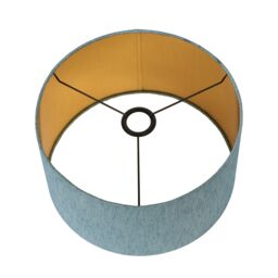 Ruma Duck Egg Slubbed Faux Silk Gold Lined Cylinder Shade for Table Lamp in Green - Size: 12 inches - thumbnail 4