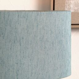 Ruma Duck Egg Slubbed Faux Silk Gold Lined Cylinder Shade for Table Lamp in Green - Size: 12 inches - thumbnail 2
