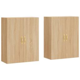 Berkfield Home Wall Mounted Cabinets 2 pcs Sonoma Oak 69.5x34x90 cm in Light Tan - thumbnail 1