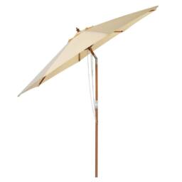 Costway 3M Patio Umbrella Garden Parasol Sun Shade Market Umbrella w/ 8 Ribs in Beige - thumbnail 4