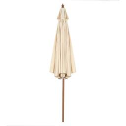 Costway 3M Patio Umbrella Garden Parasol Sun Shade Market Umbrella w/ 8 Ribs in Beige - thumbnail 3