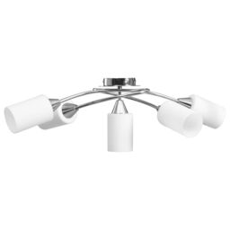 Berkfield Home Ceiling Lamp with Ceramic Shades for 5 E14 Bulbs White Cone - thumbnail 4
