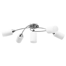 Berkfield Home Ceiling Lamp with Ceramic Shades for 5 E14 Bulbs White Cone - thumbnail 2