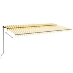 Berkfield Home Manual Retractable Awning 600x350 cm Yellow & White - thumbnail 3