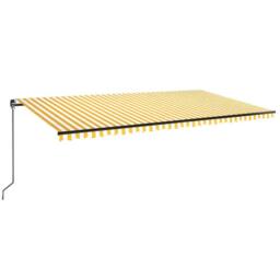 Berkfield Home Manual Retractable Awning 600x350 cm Yellow & White - thumbnail 1