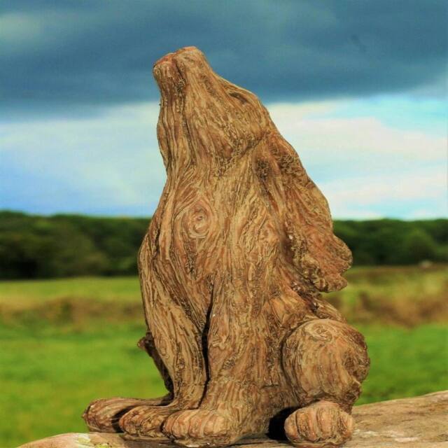 VOGREX Wild Hare Garden Ornament statue figurine Outdoor in Brown