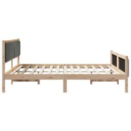 Berkfield Home Bed frame Brown & dark grey 180 x 200 cm Solid pine wood in Natural - thumbnail 6