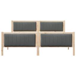 Berkfield Home Bed frame Brown & dark grey 180 x 200 cm Solid pine wood in Natural - thumbnail 5